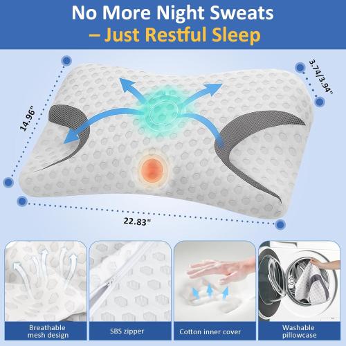 IKSTAR CPAP Pillow for Side Sleepers – Fits All CPAP Mask Types – Adjustable Memory Foam with Contoured Cutouts for Side, Back & Stomach Sleepers – Reduces Air Leaks & Mask Pressure a Better Sleep