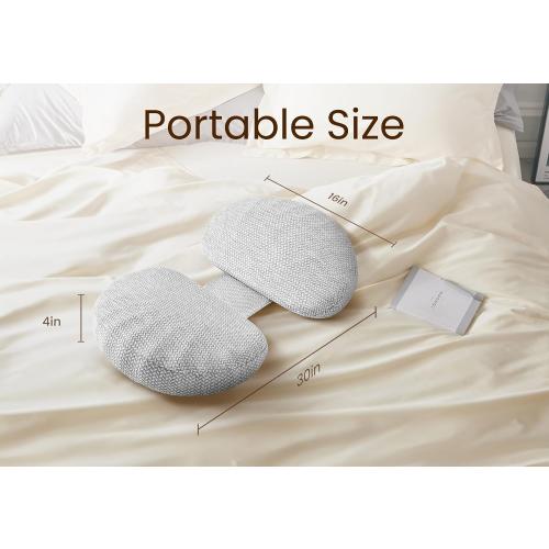 Pregnancy Pillow for Sleeping Memory Foam Pillow for Side Sleeper, Maternity Pillow Support for Back, Belly, HIPS for Pregnant Women, Portable and Adjustable Travel Wedge Pillows Grey