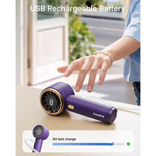 SWEETFULL Portable Handheld Fan, Mini Rechargeable Personal Hand Fan