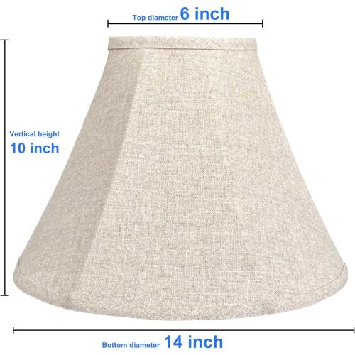 Beige 2 Pack TOOTOO STAR Bell Lamp Shade Set of 2, Linen Lampshade for Floor Light and Table Lamp 6x14x10 inch, DIY Fabric Natural Linen Hand Crafted, Spider (Assembly Required)