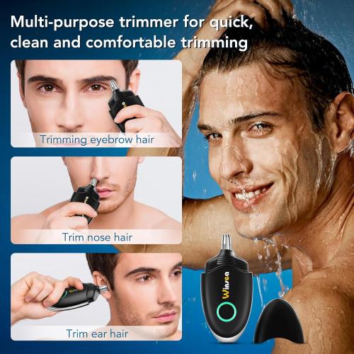 Winsea Ear and Nose Hair Trimmer for Men and Women – Travel Trimmer, High-Precision Nose Shaver, USB Rechargeable, Waterproof, Safe & Quiet Operation, Portable Ear Hair Remover Design