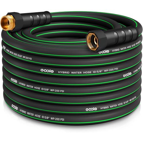 Heavy Duty Garden Hose 50ft, NON-EXPANDABLE Flexible Water Hose, Kink Resistant Lightweight Hybrid Hose, Leakproof Hose Male to Female Fittings