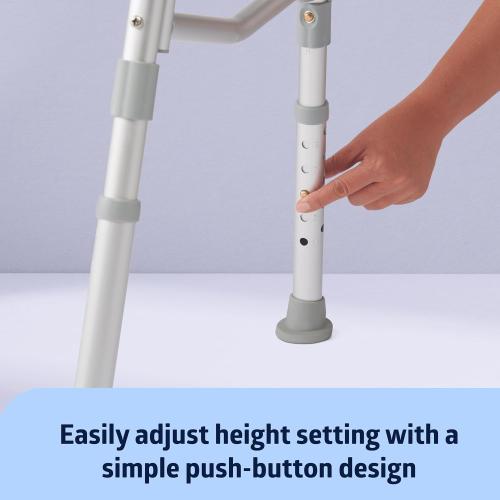 Medline Transfer Bench for Bathtubs and Showers, Adjustable Shower Bench and Bath Seat For Seniors and adults, Slip-resistant Feet, Heavy-Duty 400 lb. Weight Capacity, Tool-Free Assembly