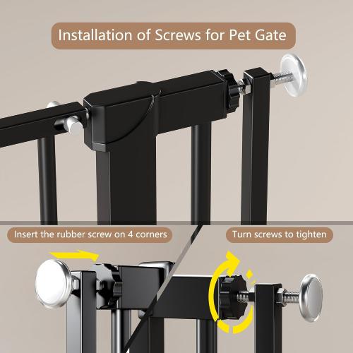 Size 61 Color Black Extra Tall Dog Gate for Doorways, Cat Baby Gate Indoor for Stairs/Hallways, 34-38.1 Wide Include 4.13 Extension Kits, No Drilling Auto Close High Pressure Mounted, Black