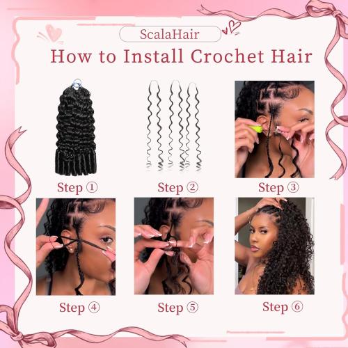 Burmese Curly Crochet Human Hair, Miracle Knots