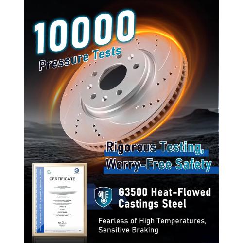 Front Brake Kit Compatible with Select Ford and Volvo Models - Escape 2013-2015/2017, C30, C70, S40, V50|Anti-Rust Geomet Coated Brake Rotors Brake Pads| 11.8in|D1044-7947 & 34364 |Front Rotors