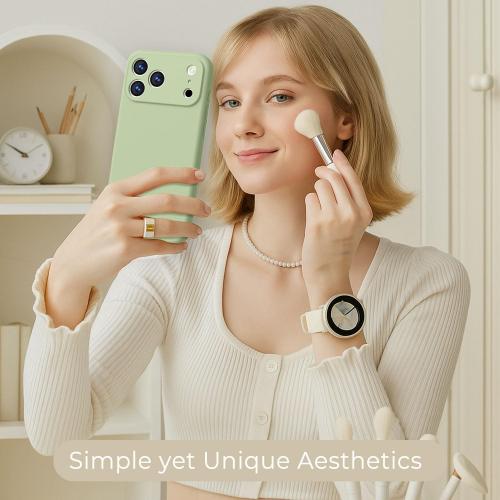 Ktele Magnetic for iPhone 17 Pro Max Case [Compatible with Magsafe] [Premium Silicone Satin-Smooth Touch] Slim Shockproof Anti-Scratch Microfiber Lining Case, 6.9 inch, Matcha