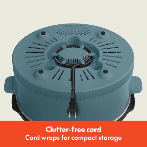bella 6.0 Qt Programmable Slow Cooker, Ceramic Nonstick Coating, Adjustable Temperature & Cooking Times, Dishwasher Safe Stoneware Pot & Tempered Glass Lid, Tangle Free Cord Wrap, Surf