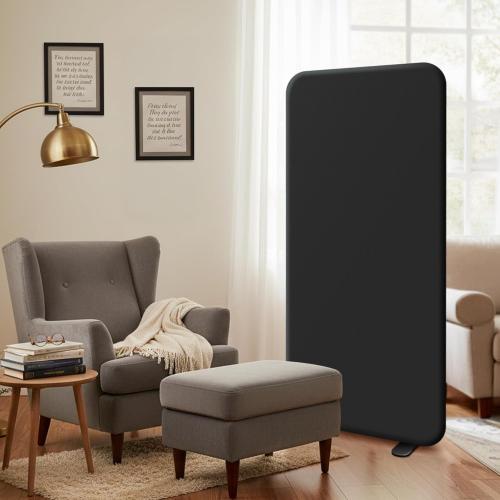 DECOLAB Room Partition Panel, Freestanding Portable Privacy Cubicle Partition for Offices, Classroom, Studio, Healthcare, Workspace, Scratch Resistance, 29x65 Midnight