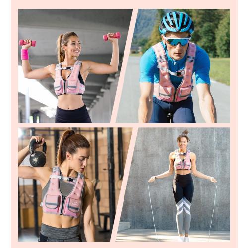 Adjustable Weighted Vest Woman 5-12lb/9-16lb/17-24lb/23-30lb Weight Vest with Reflective Stripe, Zipper Rucking Running Vests for Women Men Workout Walking Strength Training Weight Loss Fitness Weightlifting