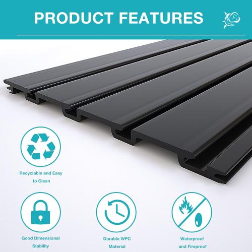 Black 4x8ft NeatiEase Slatwall Panel Wall Storage Systems, 4 x 8ft Slat Wall Paneling Garage Wall Organizer, Heavy Duty Wall Mounted PVC Wall Rack (Black)