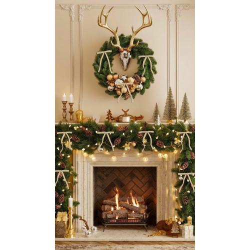 SIMISI RIBBON 24Pcs Champagne Christmas Velvet Ribbon Bows Decorations Xmas Ornaments Vintage Decor for Tree, Wreath, Garland (3/8'' Width, 5 * 7 inch)