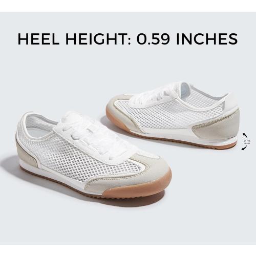 Size 6 LUCKY STEP Women's Mesh Casual Fashion Sneakers Retro Breathable Walking Shoes Lightweight Classic Tennis Trainers