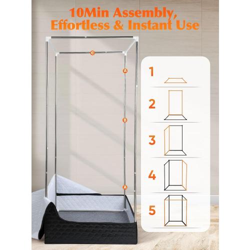 Portable Sauna Box for Home, Personal SPA Steam Sauna with 10 Min Fast Heating & 9 Levels Heat, Warm Sauna Tent with 3L/1200W Steamer,