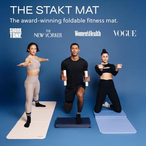 Stakt The Original Foldable Yoga Mat, Premium Foldable Exercise & Workout Mat with Non-Slip Surface, Lightweight Portable for Studio or Home Use, As Seen on Shark Tank
