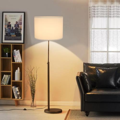 White Lamp Shades Set of 2, Drum Large Lampshades 13 Top x 13 Bottom x 10 High, Replacement Lamp Shades Natural Linen for Table Lamps Floor Lamps, Easy Assembly Required