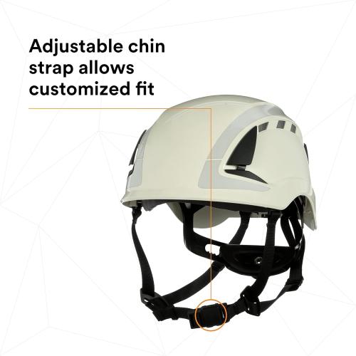 3M SecureFit Safety Helmet with 6 Point Suspension System and Chin Strap, for Construction and Heavy Infrastructure and Working at Height