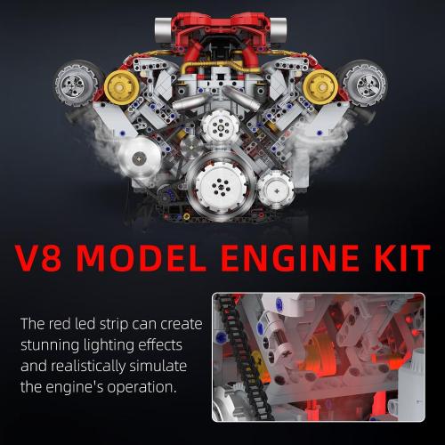 V8 Engine Building Kit that Works for Adults,3168PCS