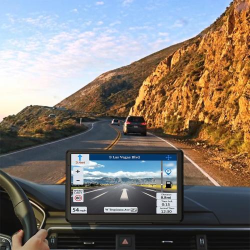 GPS Navigator for Car, Latest 2025 Map 7 inch Touch Screen Car GPS 256-16GB, Voice Turn Direction Guidance, Support Speed and Red Light Warning, North America Lifetime map Free Update(Blue)