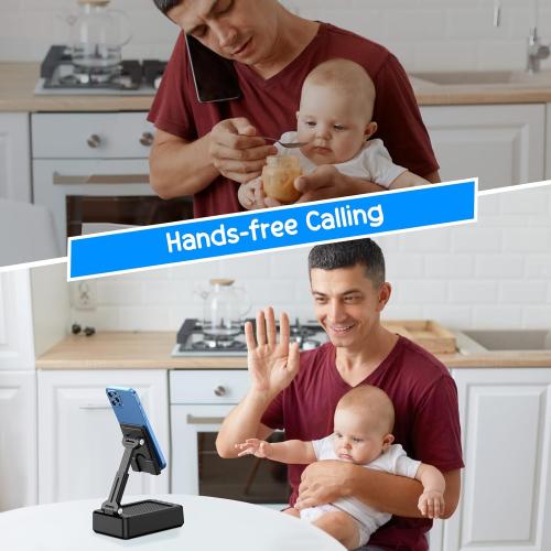 TechGlow Foldable Cellphone Stand with Bluetooth Speaker and Charging Function Birthday Gifts for Men Women Mother Father Boy Girl Teens Cool Tech Gadgets