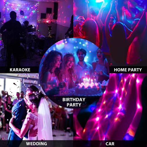 NEQUARE Disco Ball DJ Party Lights Sound Activated with Remote Control Strobe Lamp 7 Modes Stage Light for Home Room Dance Parties Karaoke Halloween Christmas Birthday Decorations[3-Pack]