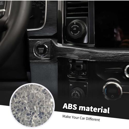 Jimen Compatible with Ford F150 2021-2024, 3PCS Center Console Dash Panel Dashboard Cover Interior Trim Accessories (Black Wood Grain)