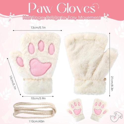 Halloween Womens Bunny Costume Accessories Set Bunny Ears Tail Gloves Bow Tie Rabbit Adult Costume
