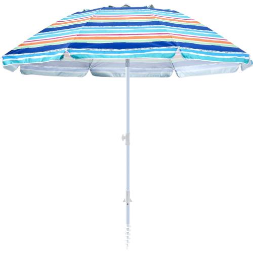 beach umbrella with sand anchor,UPF 50 protection,8 ribs, beach umbrellas for sand portable,with button tilt - multifunctional outdoor sunshade for gardens,courtyards,and beaches.