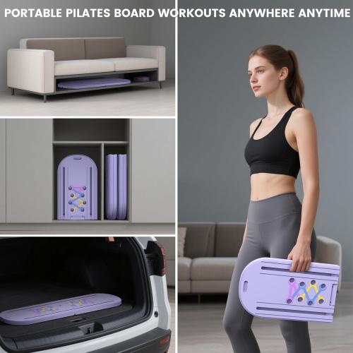 Foldable Pilates Board for Home Workout, 2025 New Pilates Reformer Set with Smart Timer, 7-in-1 Multifunctional Pilates Board Fitness Board, Pilates Reformer Machine Pilates Sliding Board