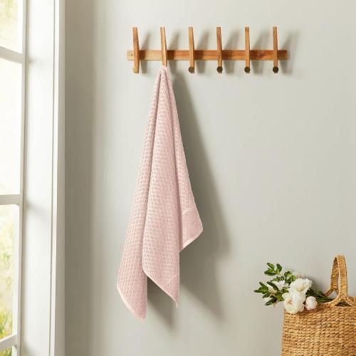 Great Bay Home Pink Bath Towels - 100% Cotton 6 Pack 26x16 Hand Towel Set - Absorbent, Durable, Quick-Dry Towels for Bathroom (Blush)