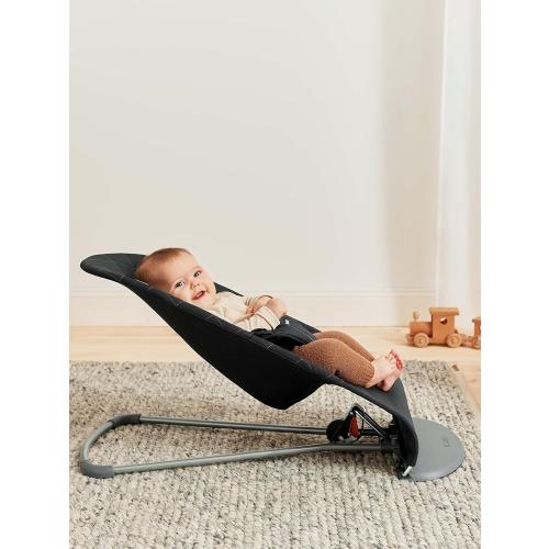 BabyBjörn Bouncer Bliss, Black, Woven, Classic Quilt | 2-in-1 Adjustable Baby Bouncer Seat and Toddler Chair, Newborn to Toddler (8-29 lbs), 4 Positions, Lightweight & Portable