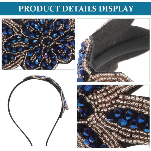 Beaupretty Retro 1920s Hairband Flapper Headpiece with Leaf Design, Rhinestone Beadwork for Women's Theme Party