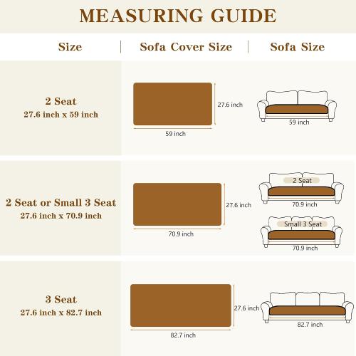 MYSKY HOME Couch Cover, Non-Slip Sofa Cover for 3 Cushion Sofa, Dark Grey
