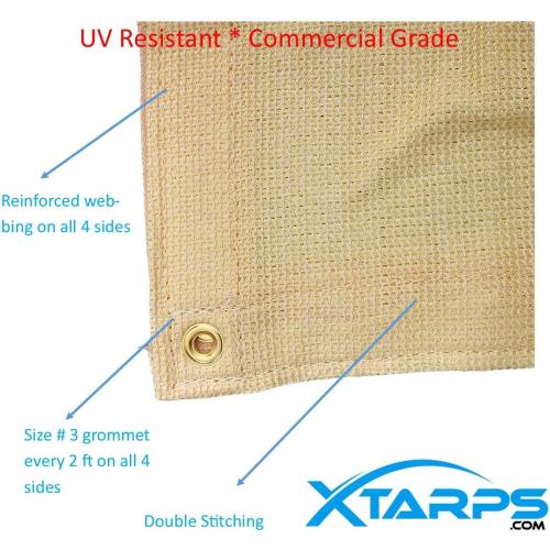 8 ft. x 30 ft. - Premium 70% Shade Cloth, Shade Sail, Sun Shade (Sand Color), Great for Shade Creation, windscreen, Privacy Screen, Kennel,etc