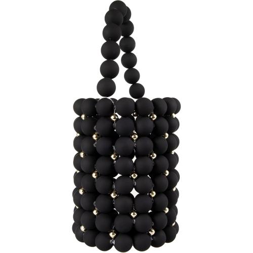 COLOR RED YUSHINY Women Beaded Bucket Matte-finish Evening Bags with Detachable Chain for Wedding Party