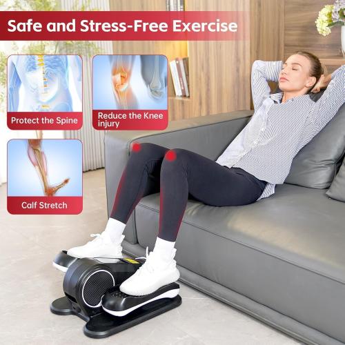 Dark Grey YAMO Under Desk Elliptical Machine Seated Ellipse Leg Exerciser for Seniors Fully Assembled Quiet Portable Elliptical Pedal Exerciser with Remote Control 12 Adjustable Speed Levels