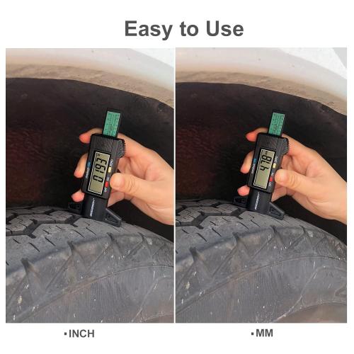 GODESON Tire Tread Depth Gauge,Digital Tire Tread Depth Gauge in 1Inch/25.4mm with Color-Coded Bar, Easy Read Tire Depth Gauge for Cars, Trucks, Motorcycles