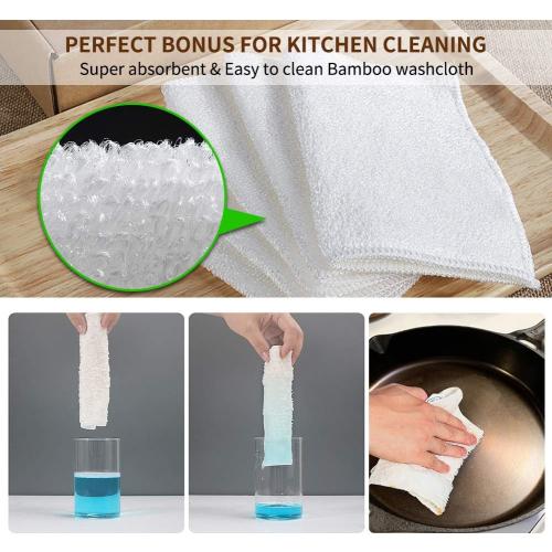 Herda 316L Cast Iron Scrubber Cleaner, Large Cast Iron Chain Mail Scrubber - Chainmail Scrubber Sponge - Metal Skillet Scrubbing, Wok, Dutch Oven Cleaning Kit