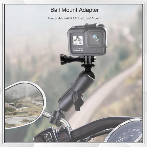 Ball Mount Adapter Compatible Gopro Hero Series/AKASO/SJCAM/DJI/OSMO/Action Camera, Compatible with RAM Ball Head Mounts, Rotating Ball Head Mount with Metal Screws