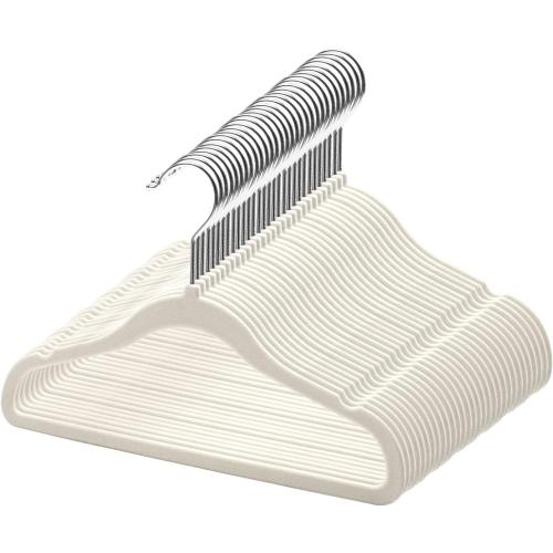 GoodtoU Kids Velvet Hangers, 30 Pack Non Slip Velvet Clothes Hangers for Toddler & Children (Ivory 30Pack)