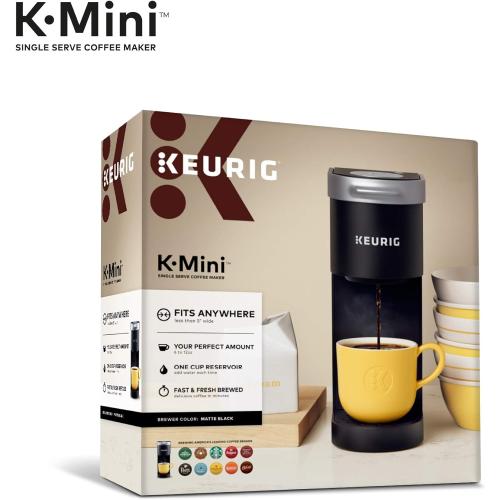 Keurig K-Mini Single Serve K-Cup Pod Coffee Maker, 6 to 12oz Brew size, with Cord Storage, Perfect for Small Spaces, Black