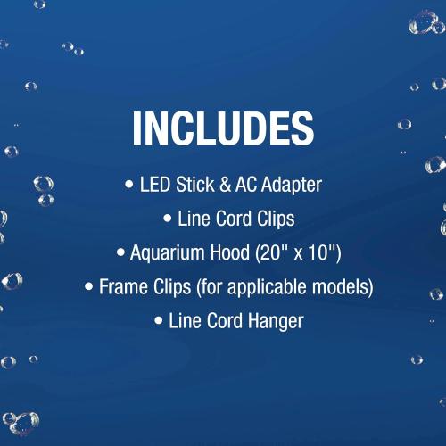 Tetra LED Hood 20 Inches By 10 Inches, Low-Profile Aquarium Hood With Hidden Lighting