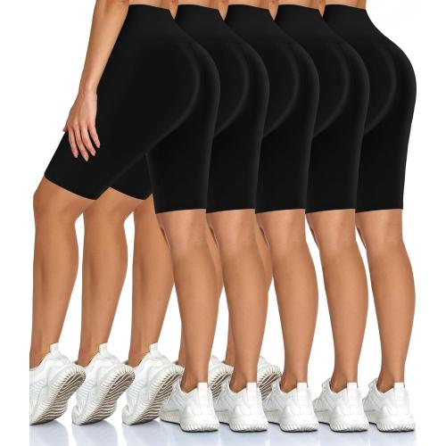 Size XL Diu Life 5 Pack High Waist Biker Shorts for Women - Buttery Soft 8 Womens Shorts for Workout, Yoga, Athletic