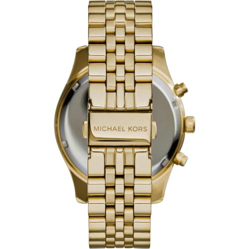 Color Black and Gold Michael Kors Lexington Men's Watch, Stainless Steel Bracelet Watch for Men