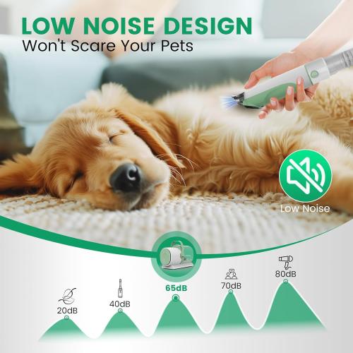 Dog Grooming Vacuum, Pet Grooming Kit with Clipper Nail Trimmer Grinder, 2.5L Dust Cup 7 Grooming Tools 11000Pa Dog Hair Vacuum for Shedding Grooming, Home Cleaning, PG50 Plus