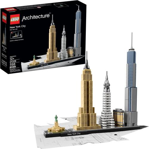 LEGO Architecture New York City Model Kit - Bedroom or Office Decor for Kids & Adults, Ages 12  - Building Blocks to Display - NYC Gift & Souvenir Ideas - 21028