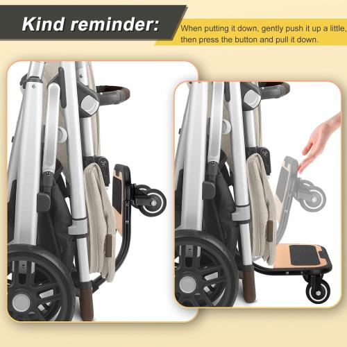 Piggyback Ride-Along Board for Vista (Models 2015-2019),Vista V2,and Vista V3 Strollers,Stroller Standing Board with 360 ° Universal Wheel,Use EVA Foam Wheels Smoothly Nnavigate Through Rugged Roads