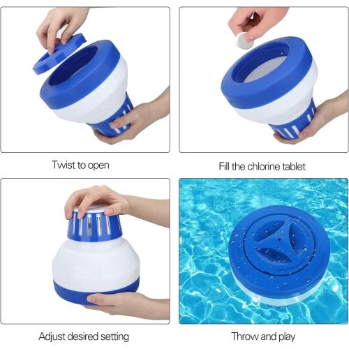 Pool Chlorine Floater, 7.5 Large Floating Chlorine Dispenser, Optimal Pool with Adjustable Release for Indoor & Outdoor Swimming Pool Hot Tub