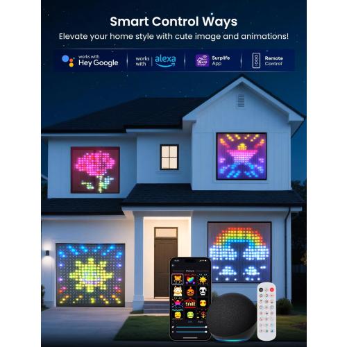 LED Curtain Light, 400 LEDs, Smart RGB IC Color Changing Holiday Wall Lights, 3.3x3.3ft Indoor Dynamic DIY LED String Lights, APP Remote Control, For Bedroom, Living Room, Window Decor, Party, Wedding