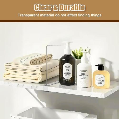 12 Pack Acrylic Shelf Dividers for Closet Organization, Purse Organizers for Closet, Clothing Dividers, Handbag Organizers for Shelves Separator Clear